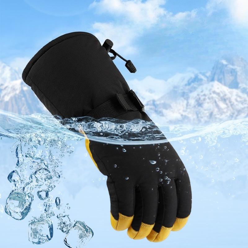Unisex Thermal Winter Gloves High-quality Waterproof Leather Windproof Warm Gloves for Skiing/Snowboarding/Cycling/Hiking/Riding