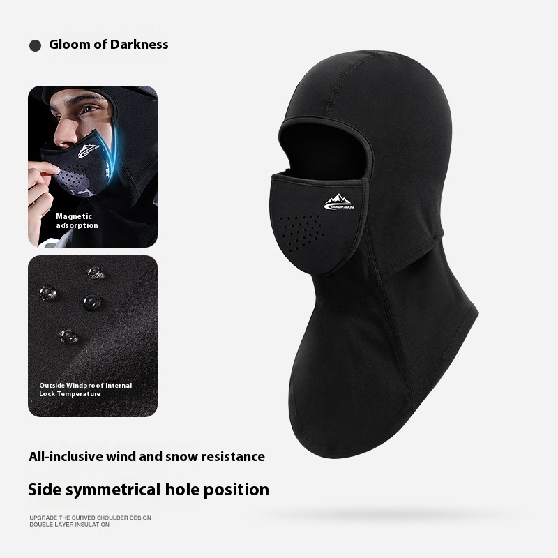 Winter ski magnetic mask for men and women outdoor cycling head covers windproof, cold and warm, plus stuffed helmet lining