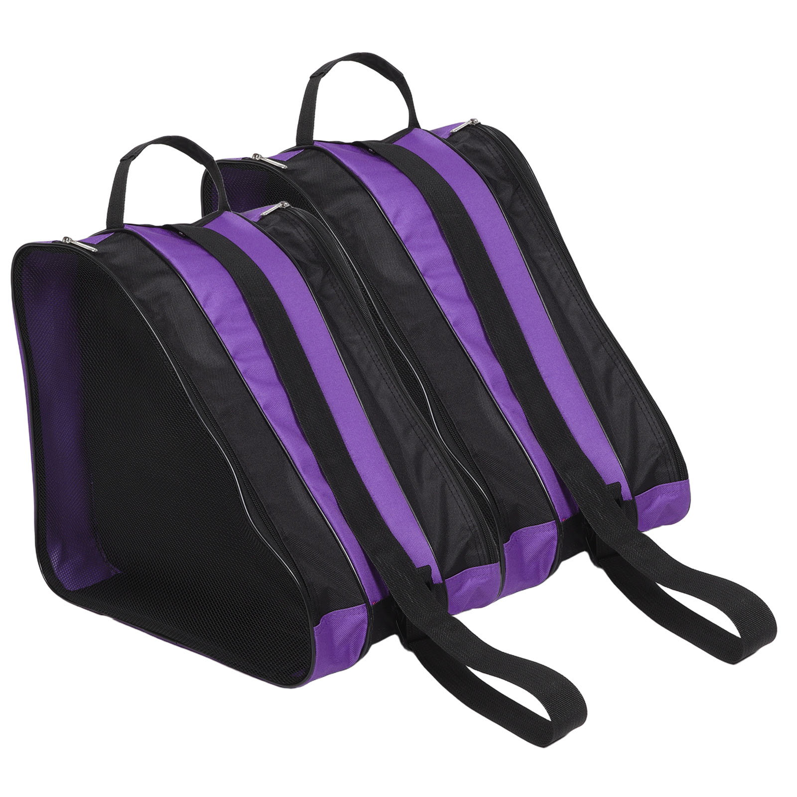 2 pcs Lightweight Roller Skate Bag Portable Skating Shoes Storage Bags Ergonomic Shoulder Strap Multi Layer Design Durable
