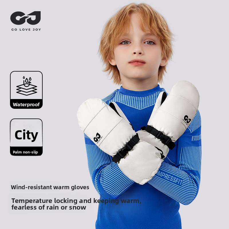 Children's ski gloves 3M thickened windproof and warm sports waterproof and cold-proof gloves heated  winter  skateboard gloves