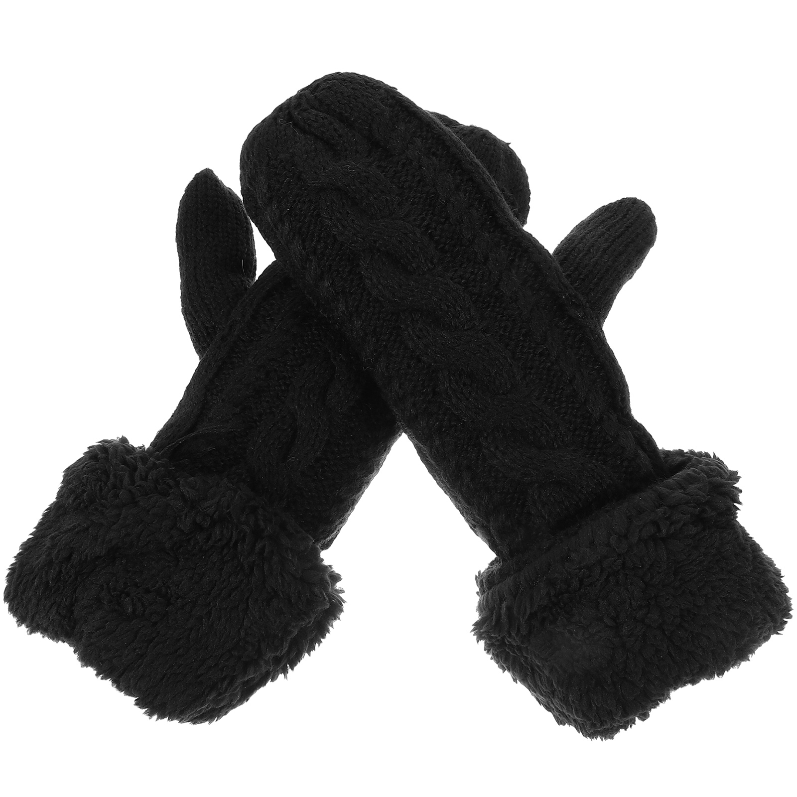 Windproof Warm Gloves Winter Thickened Knitted Mittens Stretchy Thermal Newborn