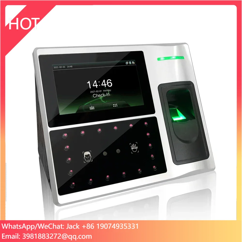 Palm Recognition Machine Face Verification Time Attendance System with Payroll System Software