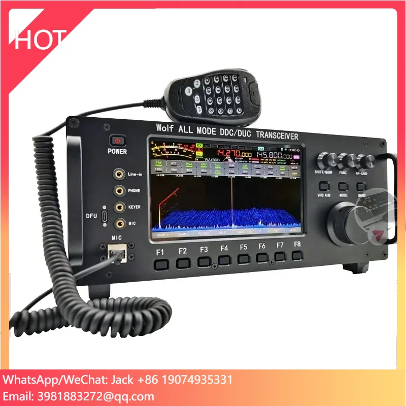 HF SDR Transceiver Full 3D Waterfall Spectrum Display 100W 0.5-750MHz All Mode DDC DUC Recent Professional Walkie Talkie