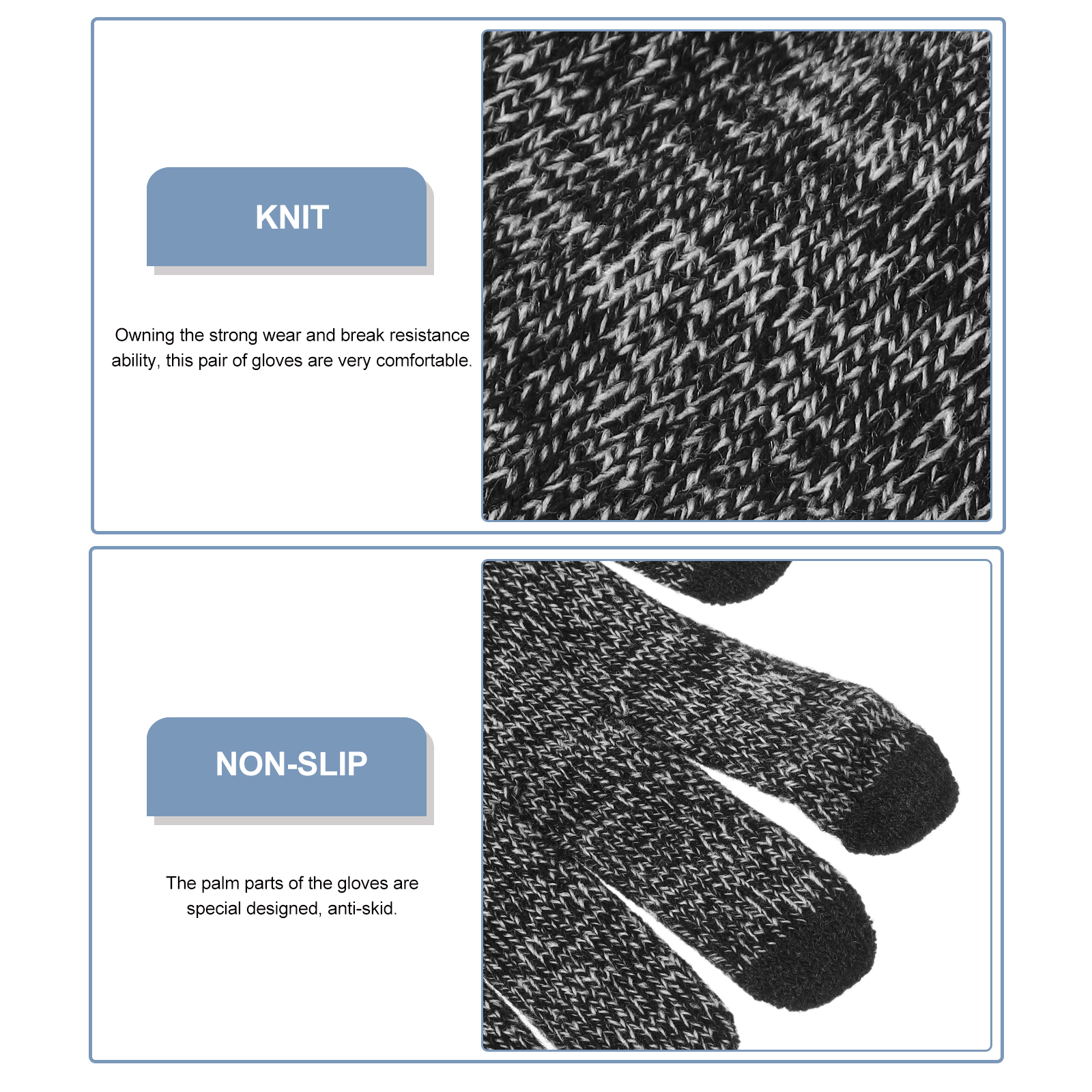 Thermal Touchscreen Gloves Men Point Fingers for Motorcycle Knitting Office Mens
