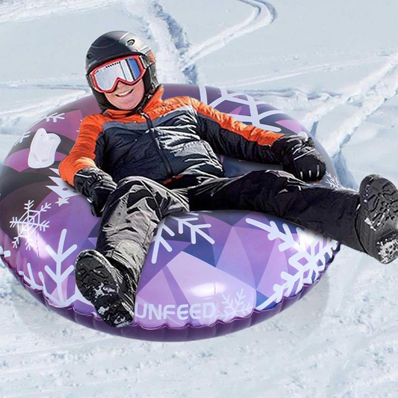 Sleds for Snow Heavy Duty Snow Tube Inflatable Sled with 2 Handles Tear-Resistant Sledding Tube Winter Toys for Children Adults