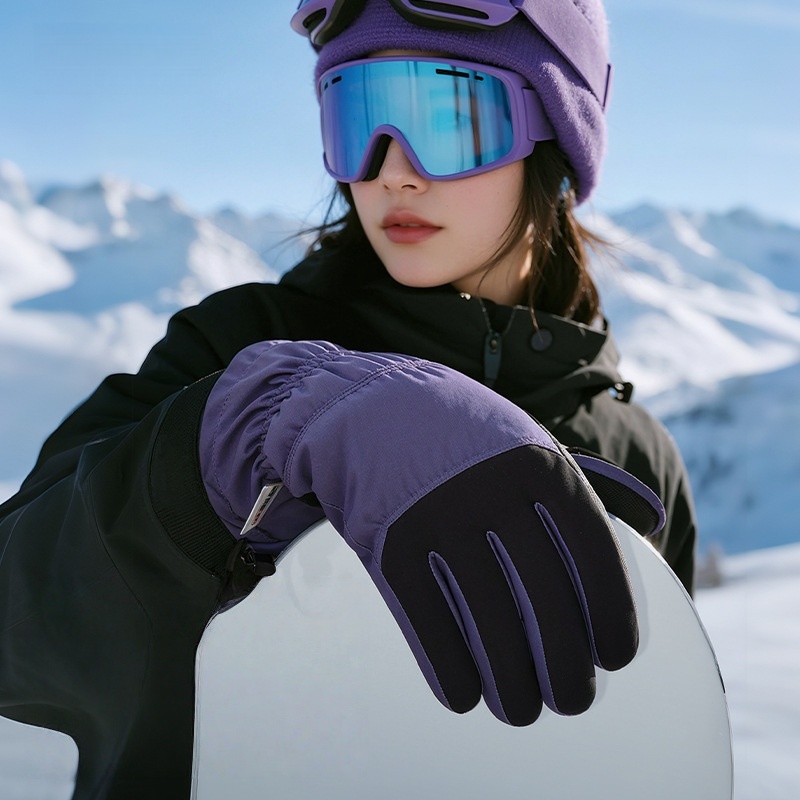 Ski Gloves Women Men Professional Snowboard Alpine Skiing Mountaineering Waterproof Touchscreen Five-Finger Warm Winter Riding