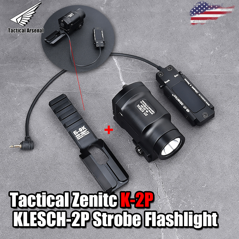 Zenitc K-2P KLESCH 2P AK-SD Powerful Airsoft Strobe Flashlight AR15 Rifle Weapon Gun Light Scout Torch Fit 20mm Picatinny Rail