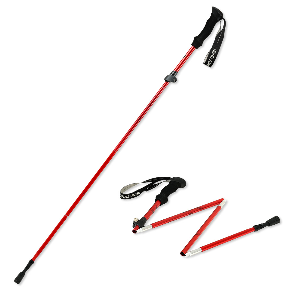 Collapsible Carbon Trekking Pole Lightweight Tactical Walking Stick Cork Handle Adjustable Hiking Camping Outdoor Activities
