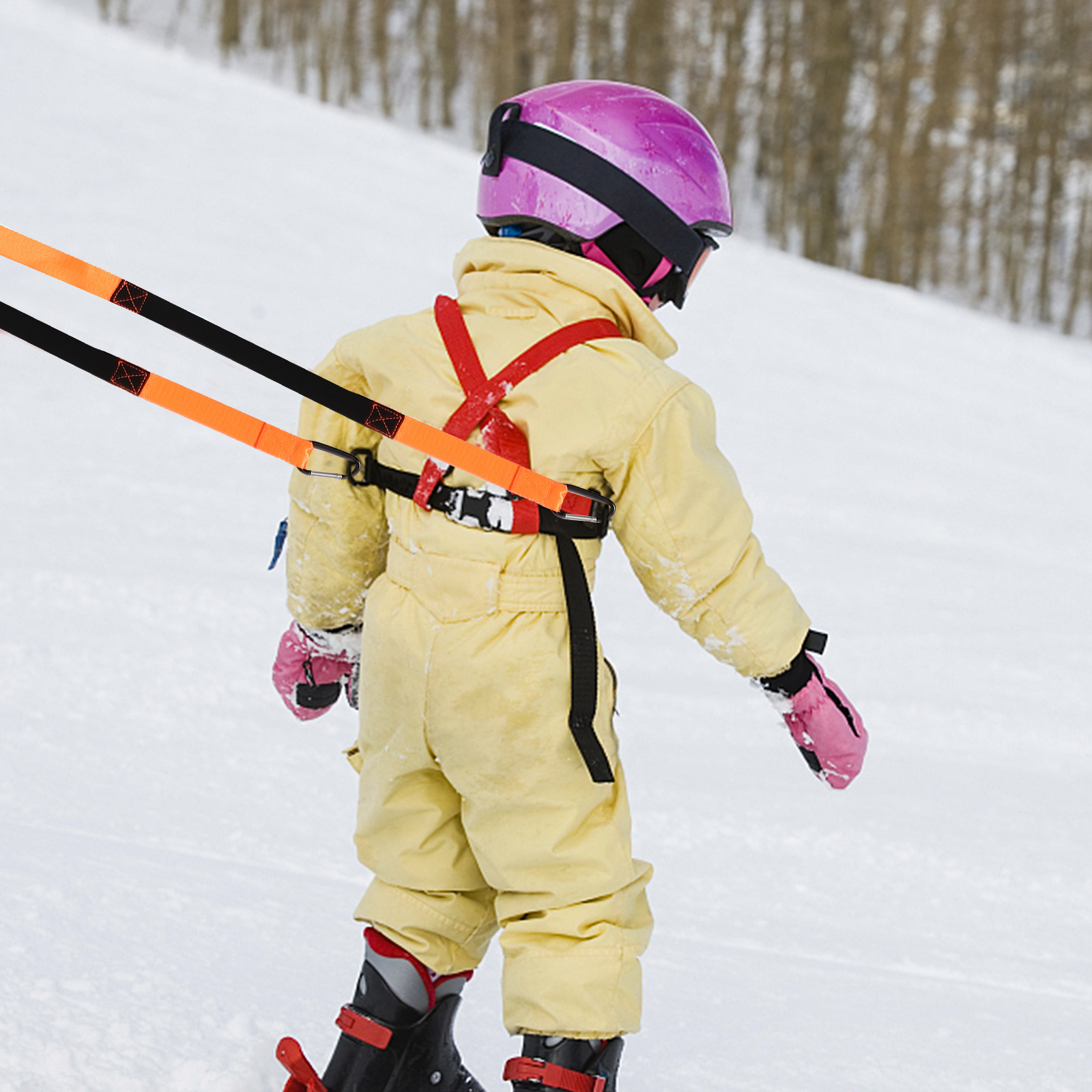 1 Set Ski Harness Adjustable Training Harness With Textured Handle Anti-Falling Safety Strap Lightweight Sturdy Outdoor Ski