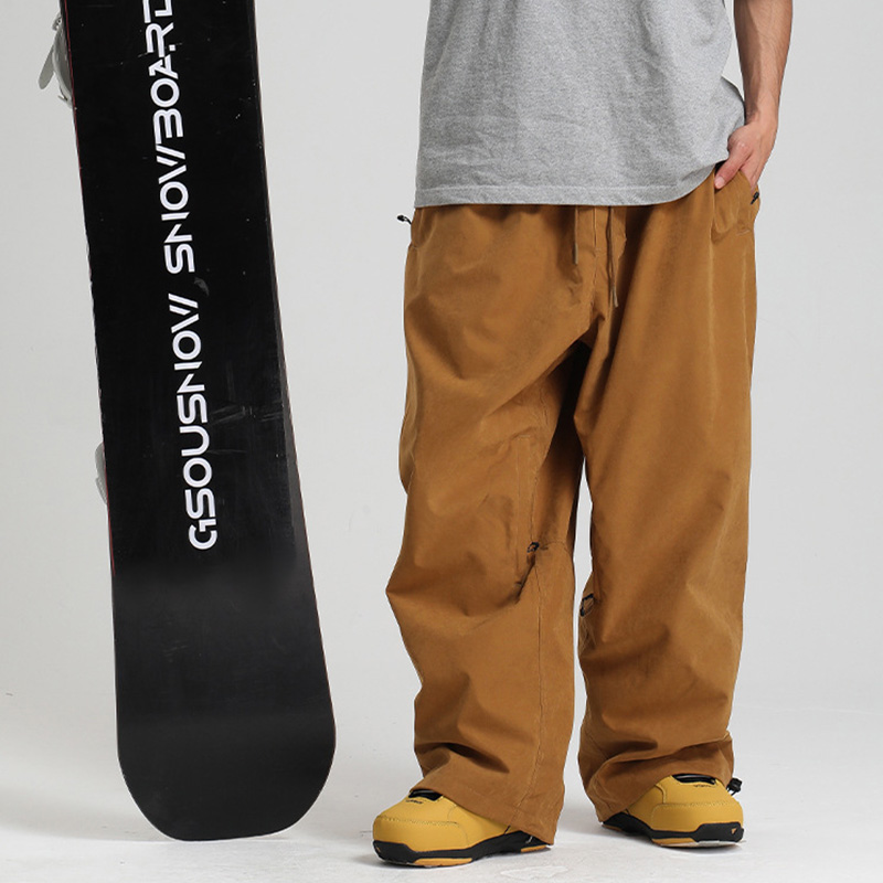 New Warm Baggy Solid Color Snowboard Pants Men Windproof Breathable Winter Sports Pant Women Waterproof Skiing Trousers Adult