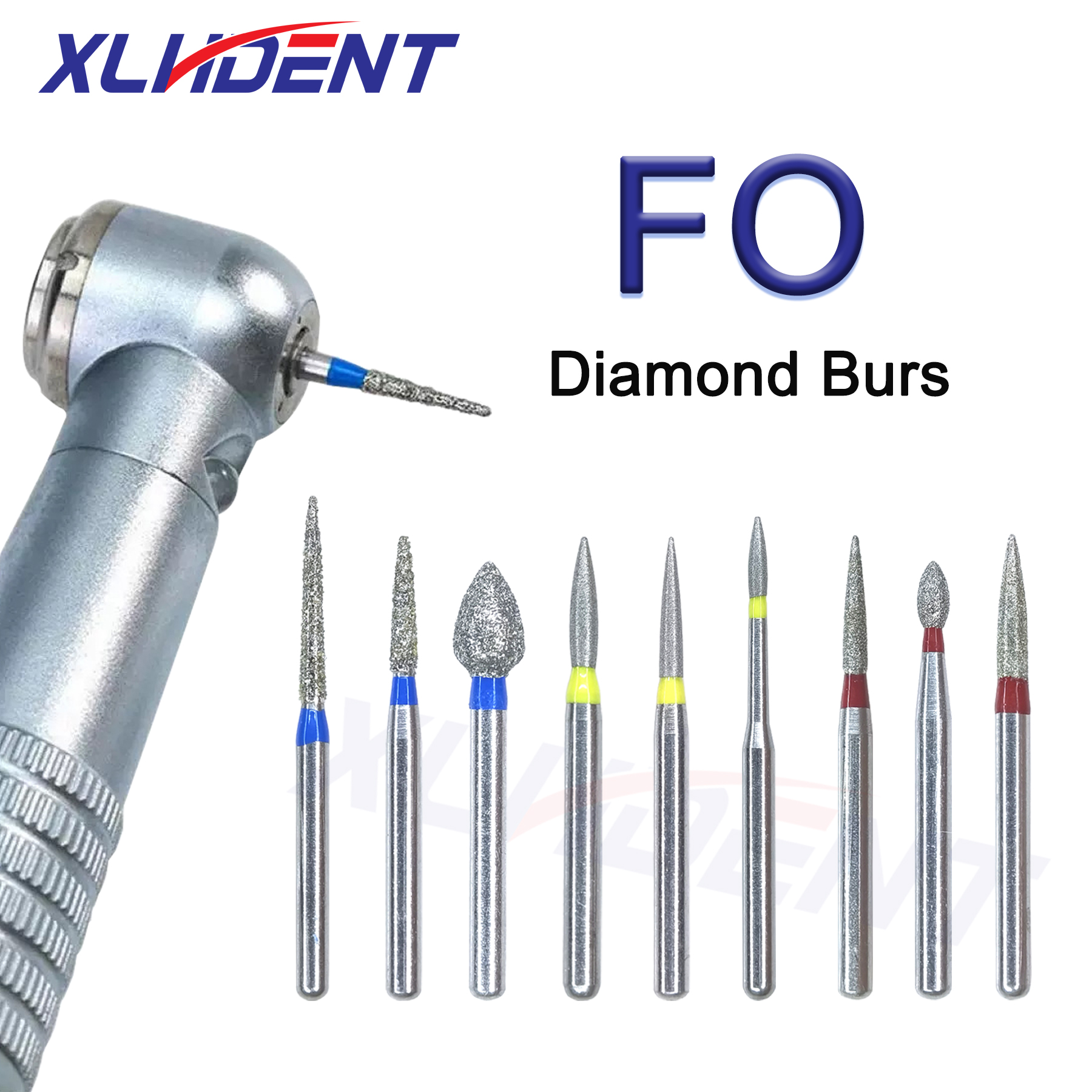 XLHDENT 10pcs/pack Dental Diamond Burs for High Speed Handpiece FG 1.6 Dental Burs Dentistry Materials Dental Products