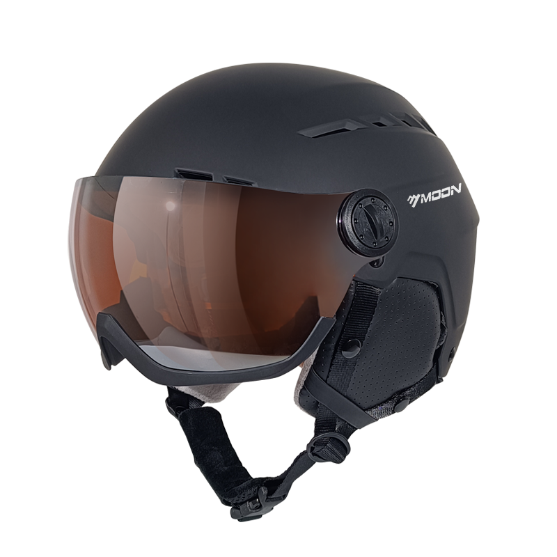 Excellent Quality Wholesale Custom Logo Black Color Printed Full Face Ski Helmet