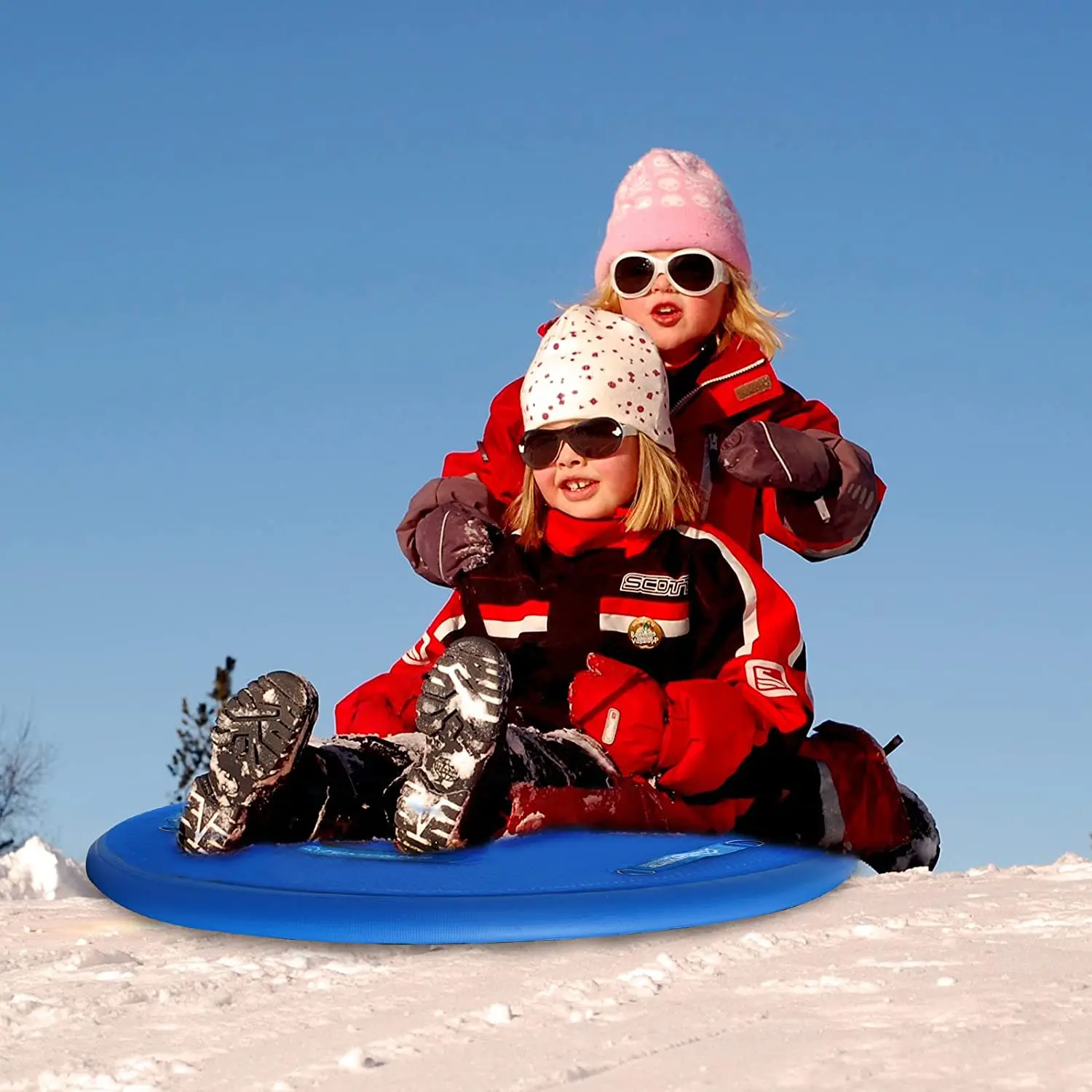 BSCI Factory OEM Wholesale Custom CE Towable Snow Sled For Adults Kids Round Disc Saucer Snowsled Customized