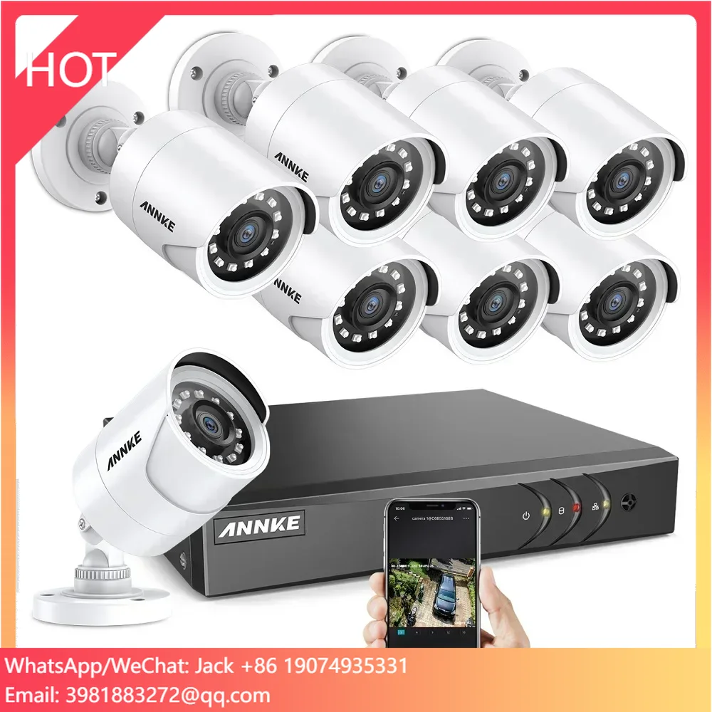 ANNKE 16CH 5MP DVR System with Smart IR 30m EXIR Night Vision Security Camera 2MP 1080p Wired CCTV Camera System for Monitoring