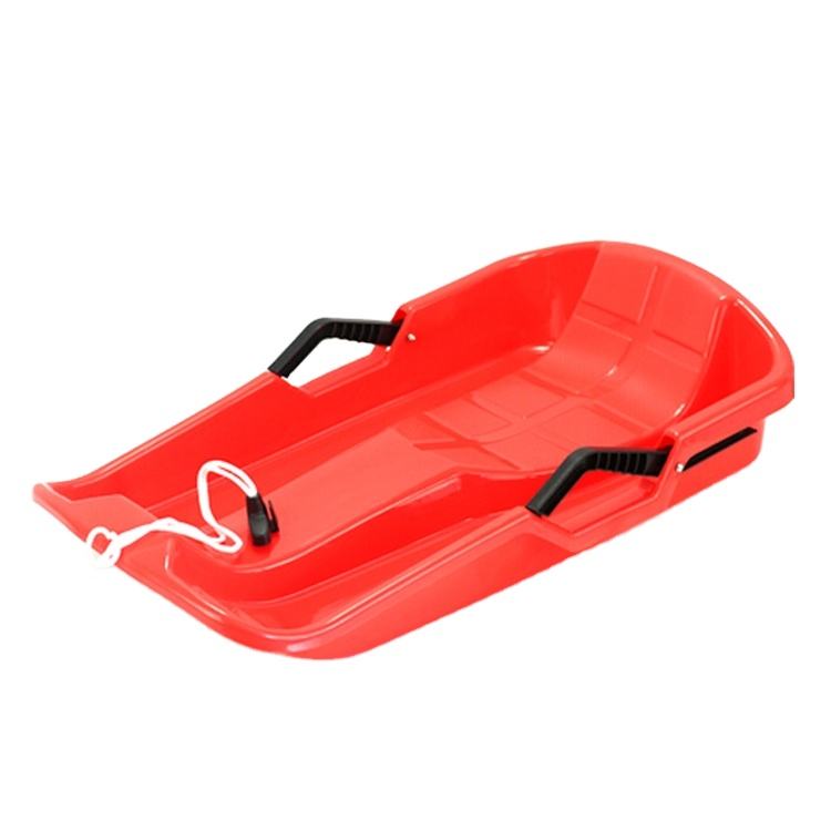 Custom Grass Sand Sliding Downhill Ski Sleigh Sledge Boat Plastic Snow Sled With Brake for Children and Adult