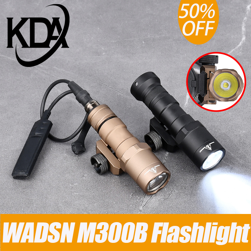 WADSN M300B M300B  Airsoft High Powerful Flashlight Hunting LED White Light Momentary Constant Function Fit 20mm Rail Accessory
