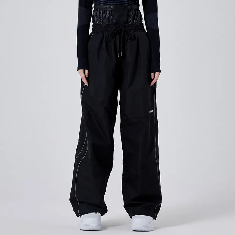 New Baggy Windproof Breathable Ski Pants Female Winter Thermal Outdoor Sport Breathable Waterproof Durable Skiing Trousers Woman