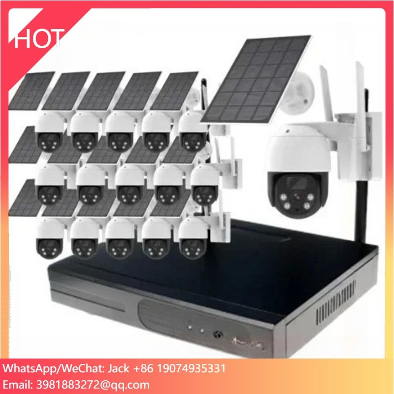16CHS 4MP WIFI Solar PTZ IP Camera System NVR Kit Auto Tracking Wireless CCTV Camera Video Surveillance