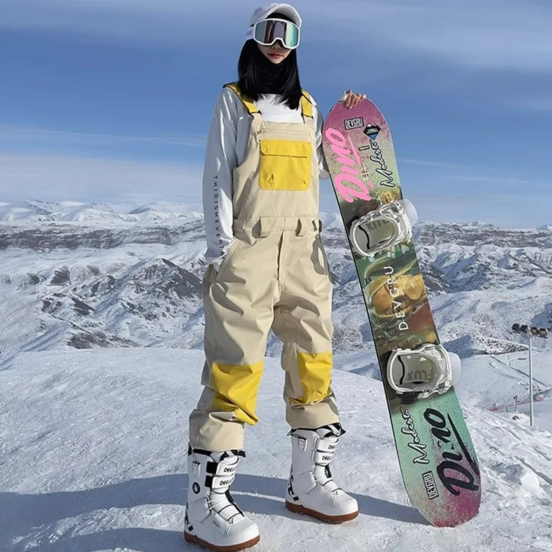 2025 Ski Pants Sports Man Jumpsuit Waterproof Windproof Women Skiing Overalls Winter Outdoor Snowboard Warm Woman Snow Trousers