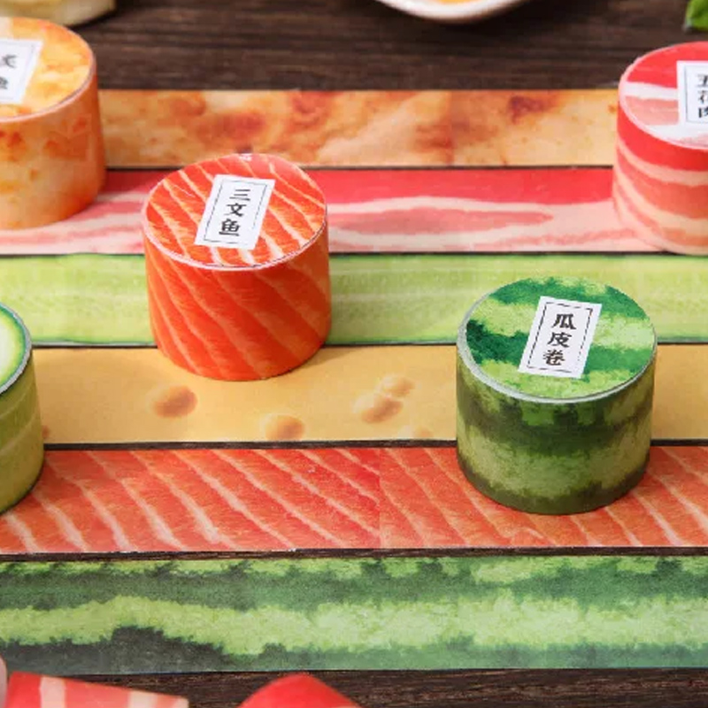 Life Fresh Food Rolls and Paper Tape Cute and Easy To Tear DIY Bookkeeping Materials Decorative Stickers Stationery