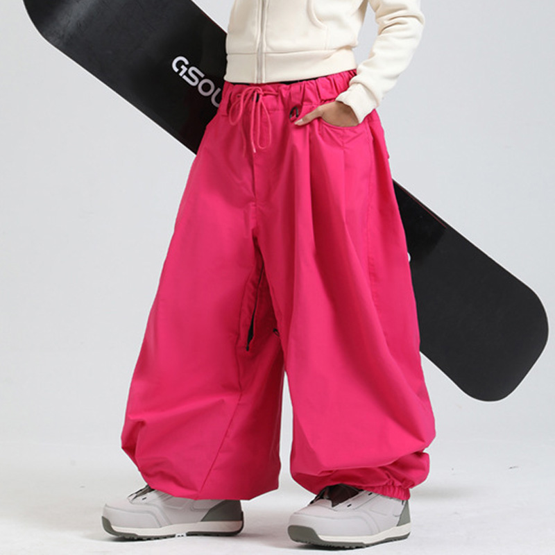 Windproof Waterproof Loose Skiing Pants Woman Man Outdoor Sports Breathable Snowboard Trousers Winter Thermal Solid Snow Wear