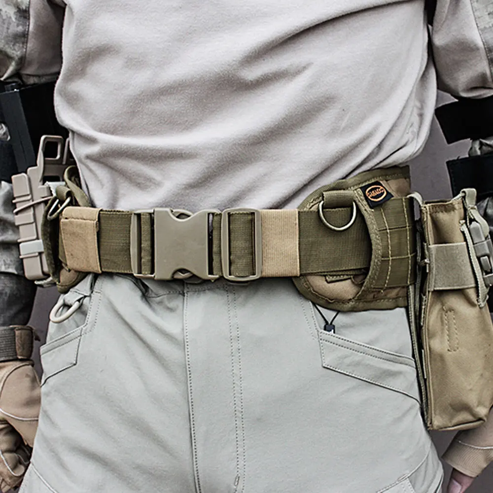 Tactics Molle Waist Belt Men Tactical Outer Waist Belt Padded CS Multi-Use Equipment Airsoft Wide Belts Hunting Accessories