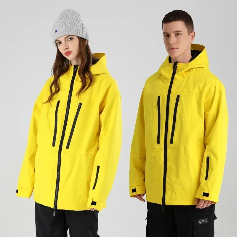 2025 Waterproof Hiking Man Snowboard Coats Windproof Hooded Women Skiing Jacket Mountain Snow Motorcycle Female Clothes zipper