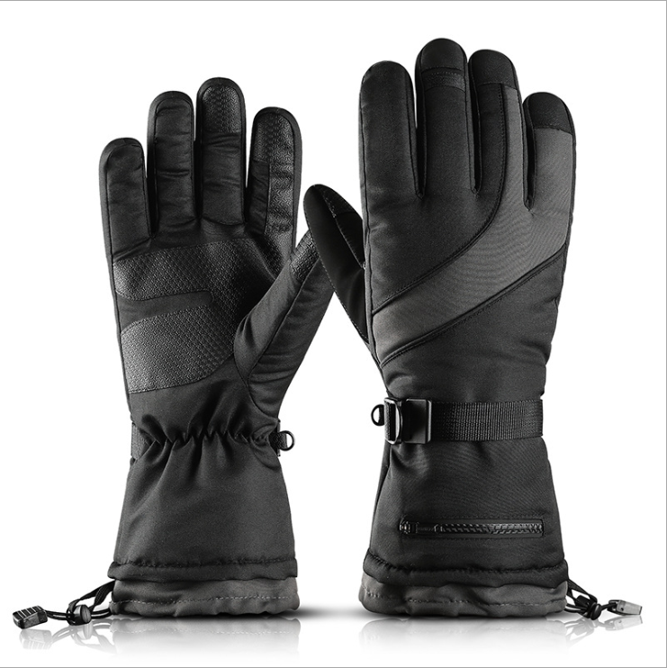 Custom Logo Accept Stretchable Breathable Comfortable Black Heated Gloves
