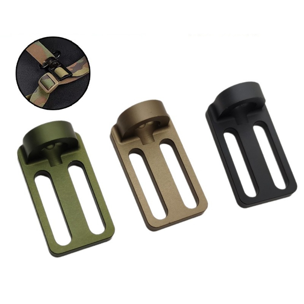 Double-point functional rope to single-point functional rope adapter seat (1 inch) CNC aluminum alloy, metal QD strap buckle