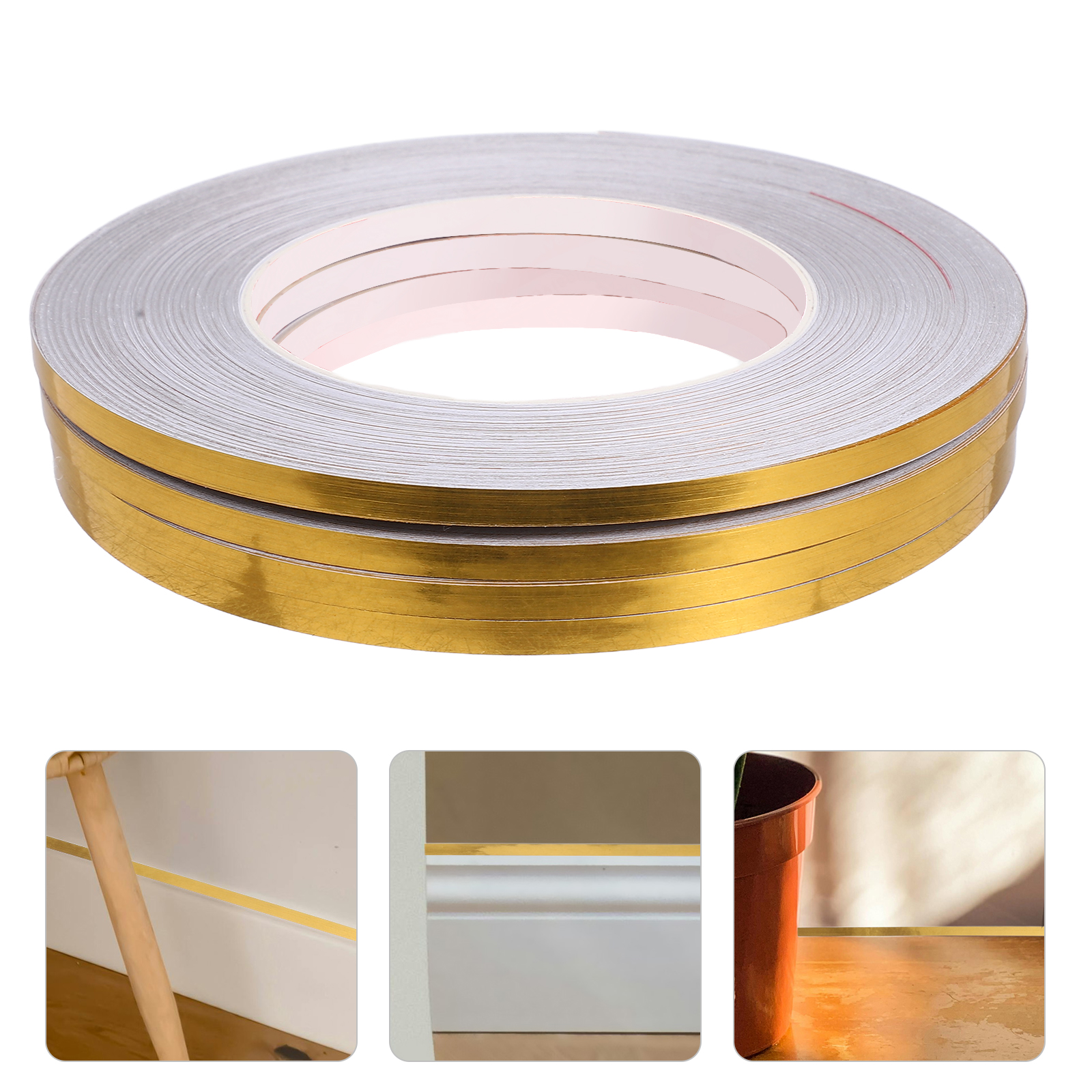 Gold Tile Edging Strips Self-Adhesive Waterproof Sealing Tape for Kitchen Wall Decorative Seam Stickers Pet Material Easy Cut