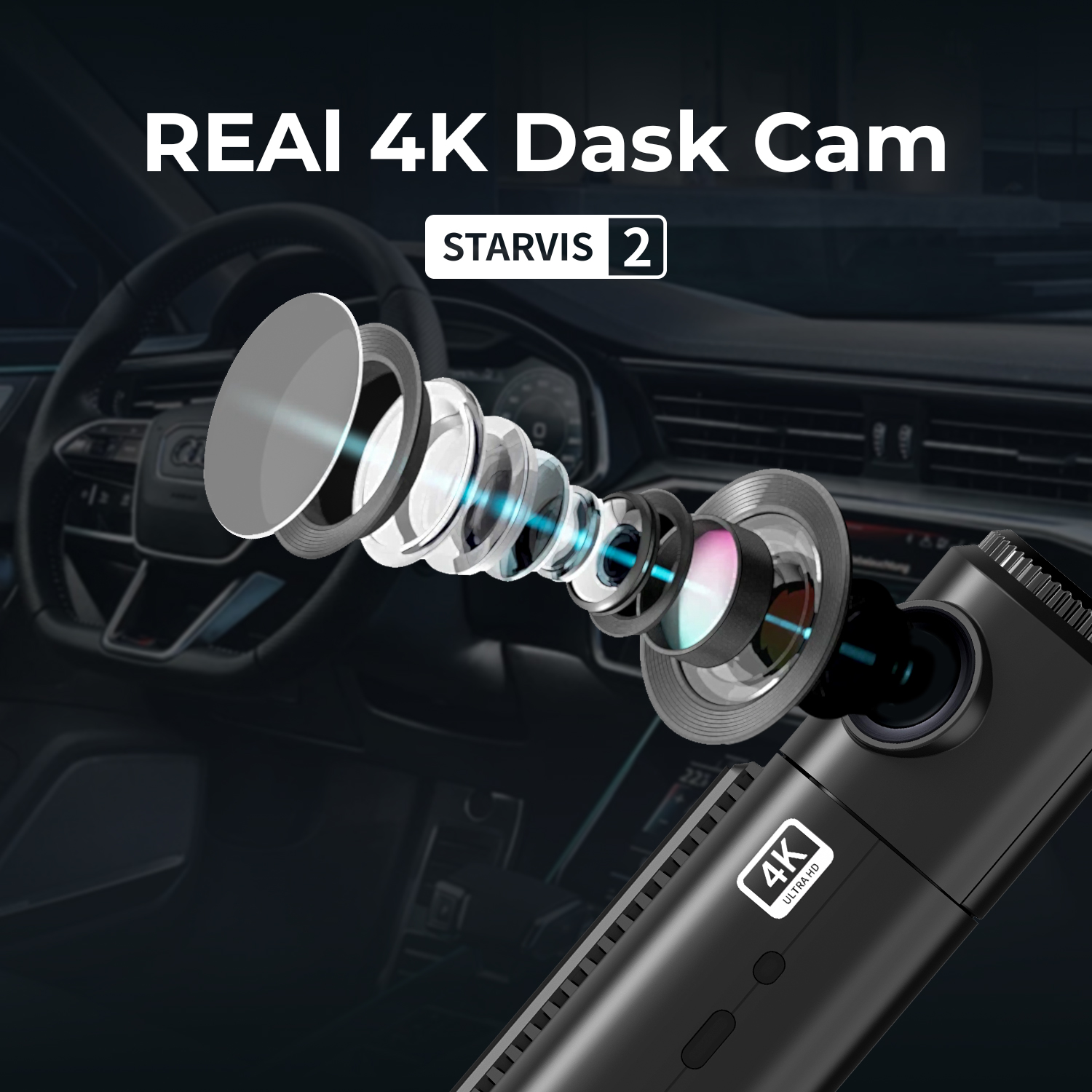 Factory Newest Dash Cam DVR 4K Front Rear Car Camera Ultra HD Dual Sight GPS Adas Drive Recorder 24H Parking Protector Dash Cam