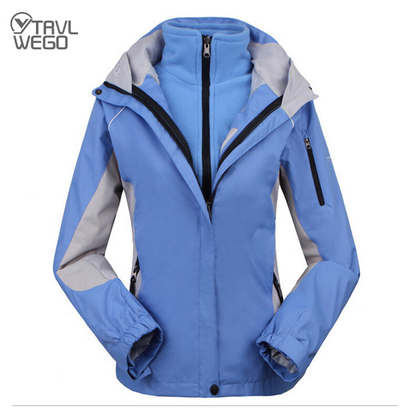 TRVLWEGO Woman Winter Trekking Ski Jacket Camping Climbing Single Double Plate Waterproof Windproof Thickening Hiking Clothing