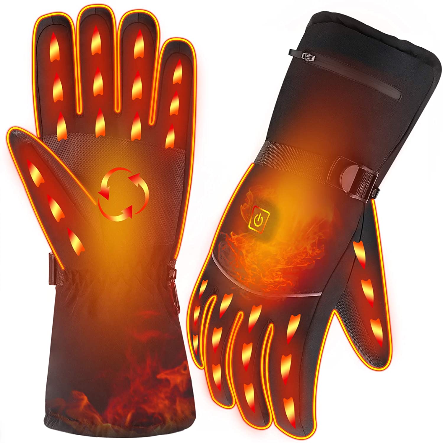 Winter Waterproof Antiskid Insulated Motorcycle Glove Three Speed Adjustable With 3.7v 4000mah Li-Battery Heated  Cycling Gloves