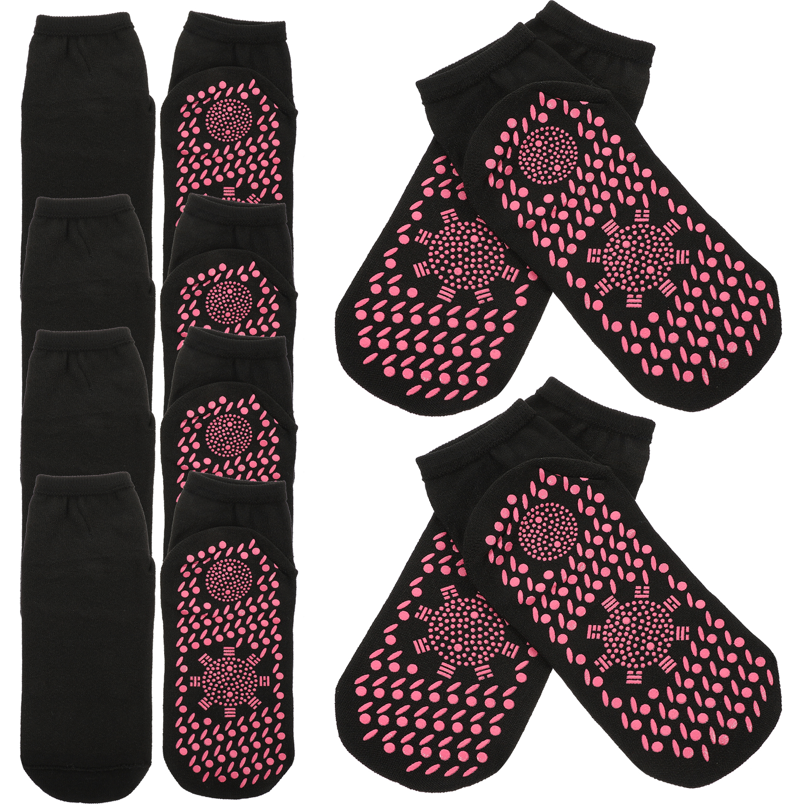 6 Pairs Self Heating Socks Warm Winter Chemical Fiber Foot Warmer Massage Grip Yoga Men Women Thermal Circulation