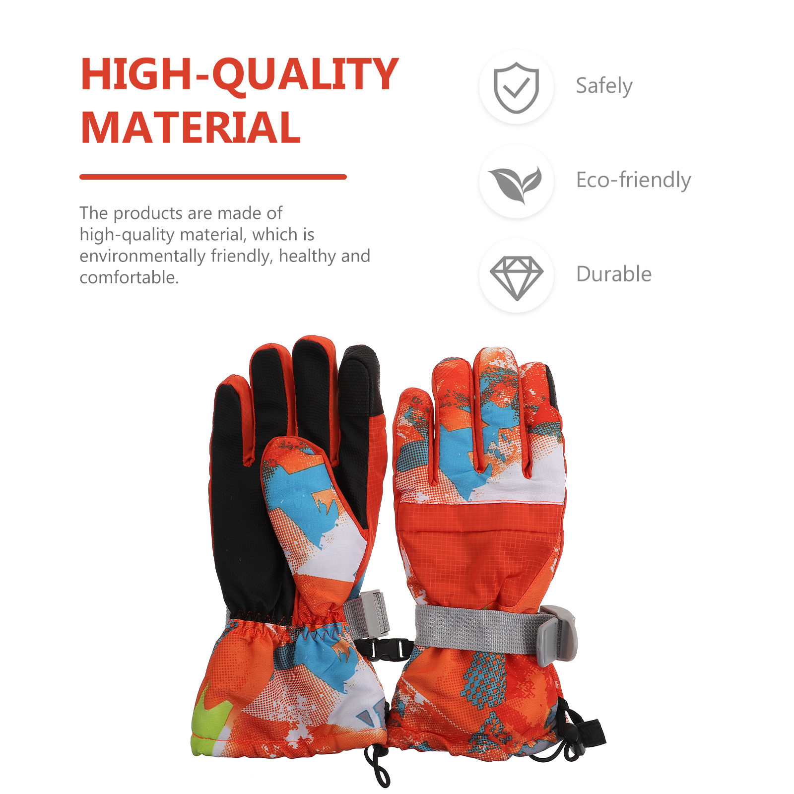 1 Pair Windproof Winter Ski Gloves Thicken Warm Hand Gloves For Outdoor Lightweight Comfortable Anti-Cold
