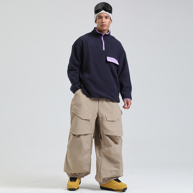 Winter Thermal Male Oversized Ski Pants Windproof Waterproof Snowboard Skiing Trousers Female Outside Sports Breathable Clothes