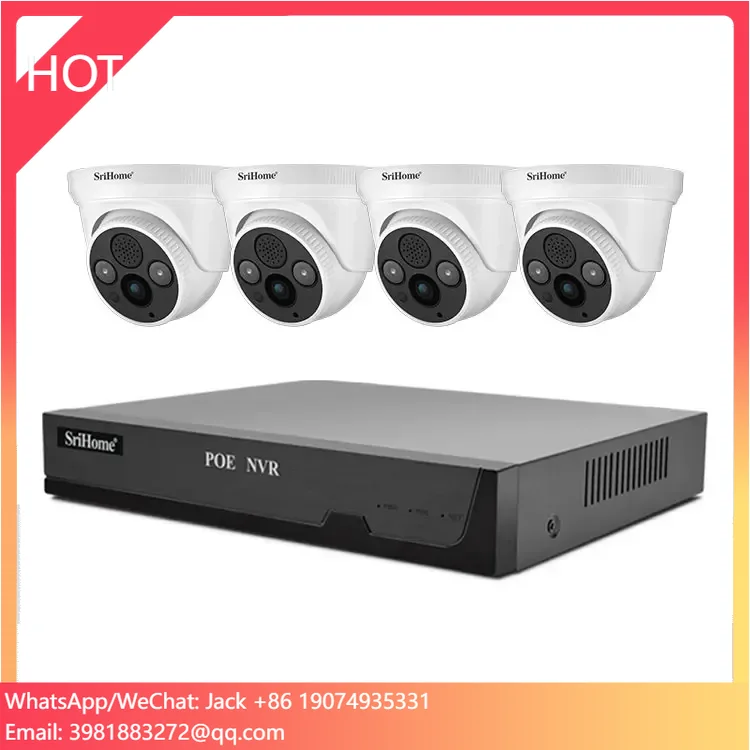 Hot Sale SriHome NVS005 4K Motion Detection POE Cameras 3MP Cctv Mobile Phones Surveillance Systems