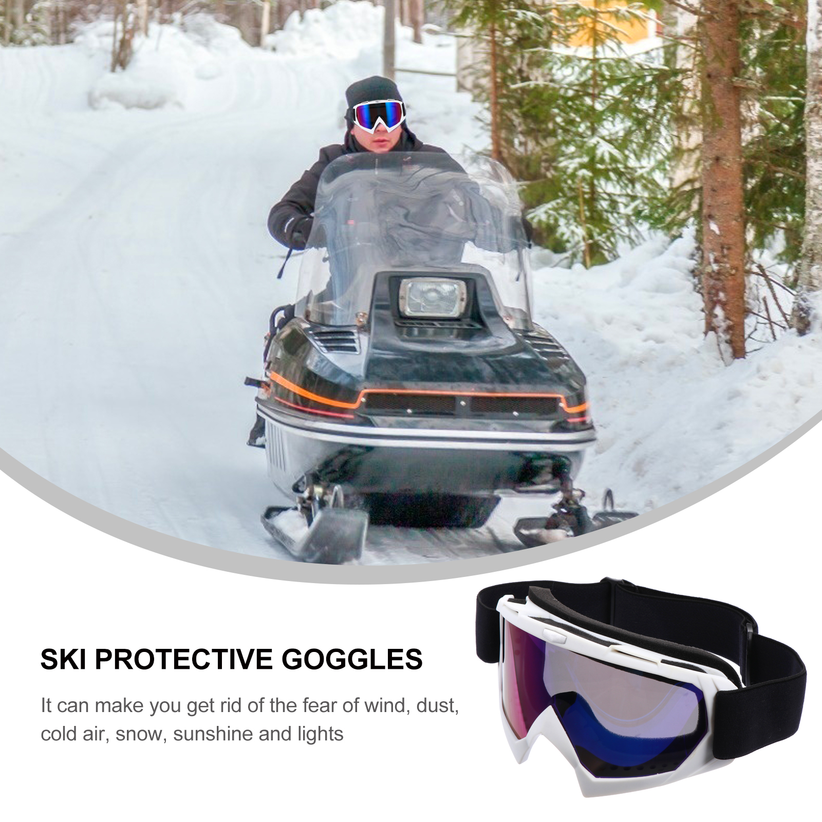 High-Quality Ski Tpu Frame Sponge Liner Adjustable Strap Anti-Glare Outdoor Sports Goggles Cycling Eyewear Ski Protective