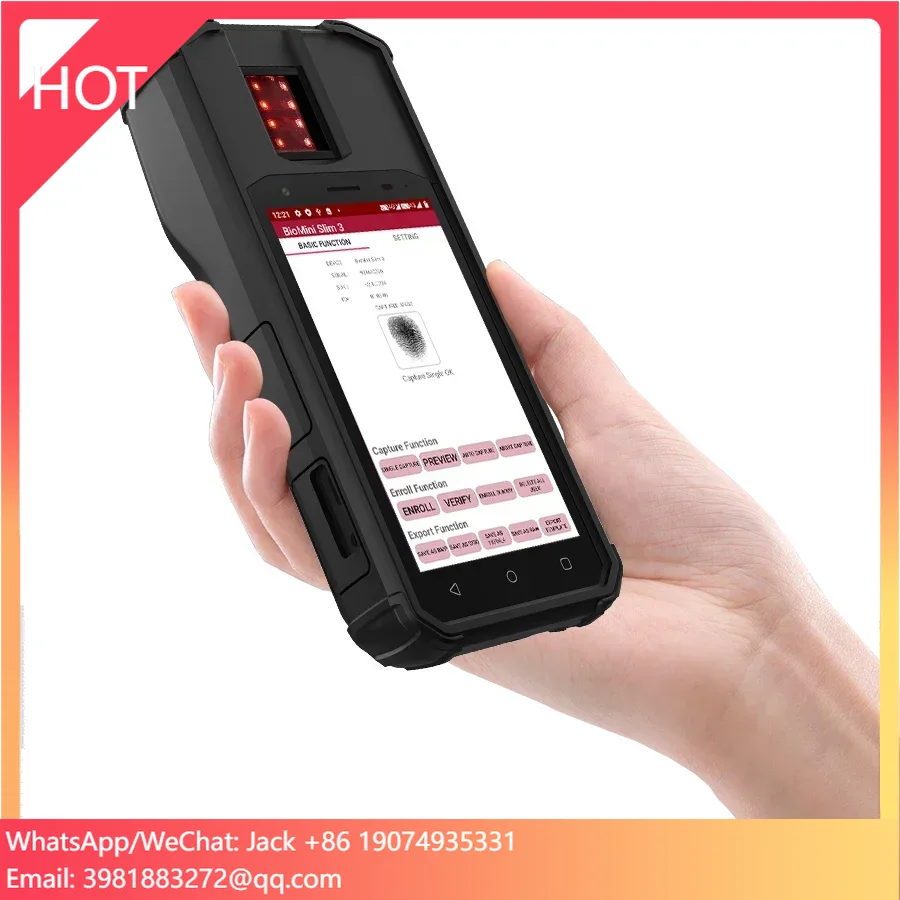 Biometric fingerprint and NFC reader android os Lte 4G industrial 5" handheld device