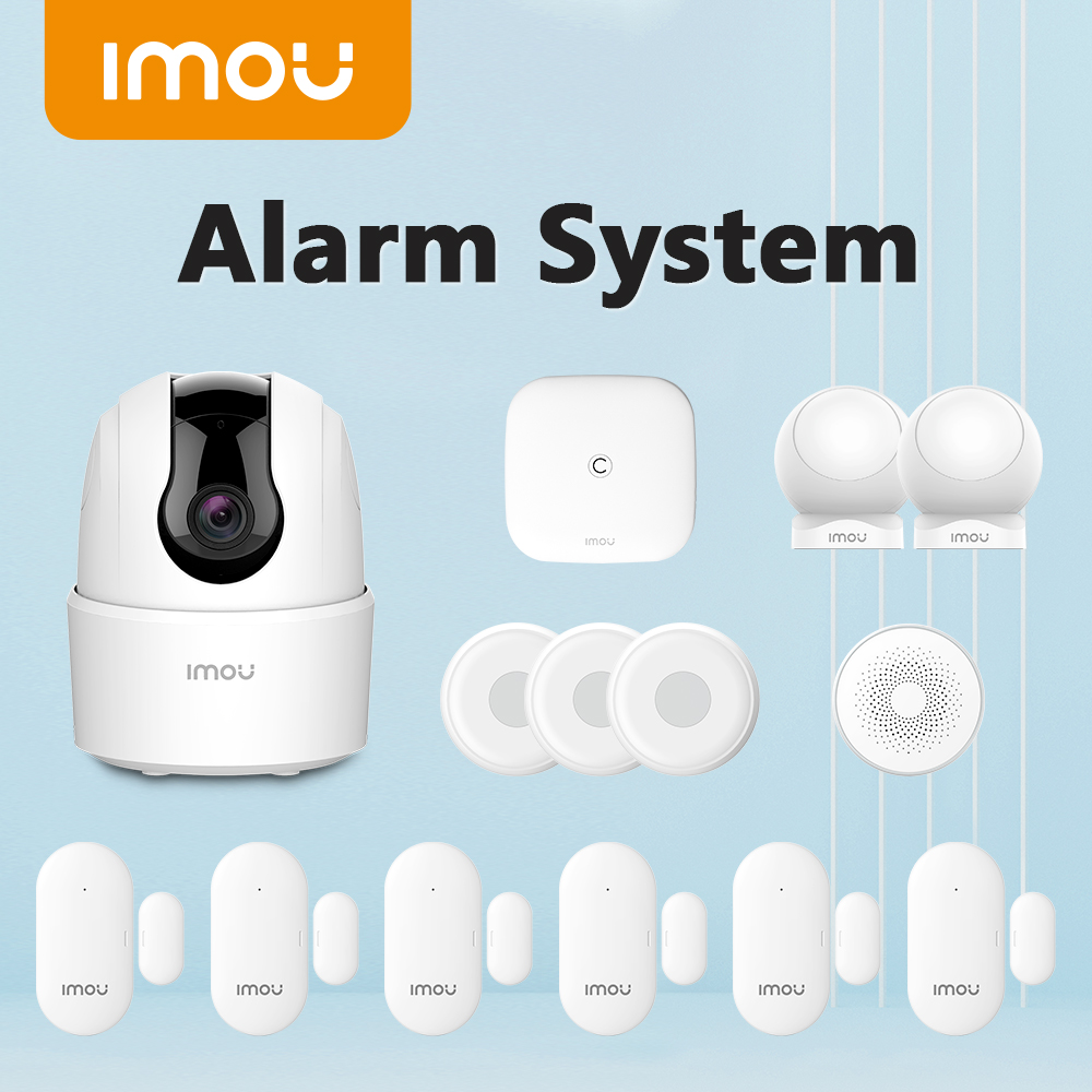 IMOU Home Wifi Alarm System Zigbee 3.0 Real Time App Push Motion Sensor Alarm Siren Window Door Sensor IP Camera Work with Alexa