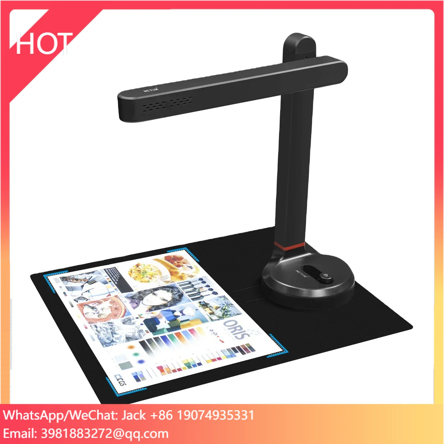 NETUM Portable 16 Mega-pixel High Definition Book Scanner Capture Size A4 Document Camera For File Recognition Scanner