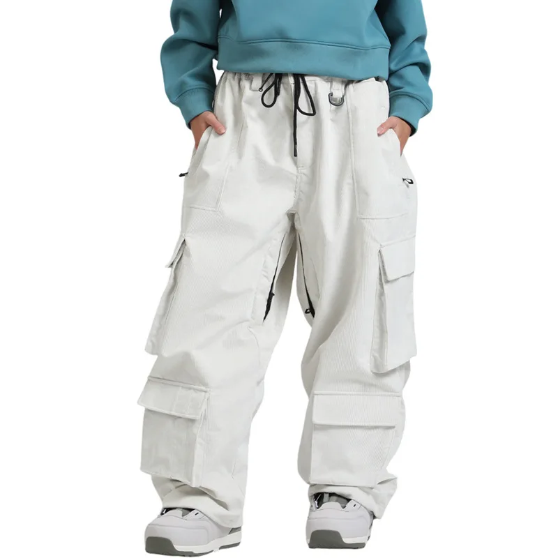2025 New Ski Pants Women's Winter Outdoor Double Board Warm Breathabl, Windproof Pants Men's Loose Sports Snow Pants