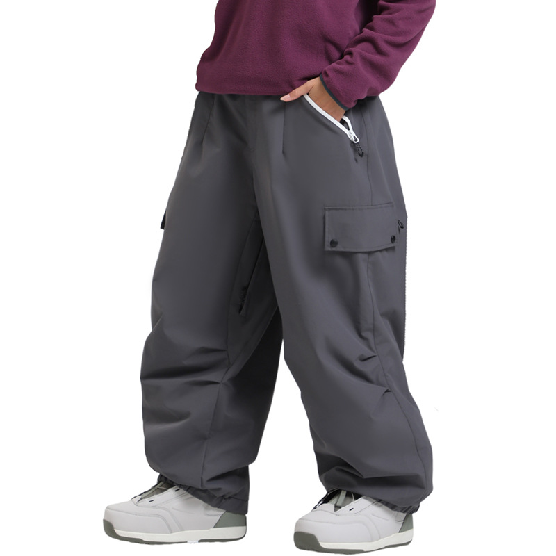 New Men's Loose Windproof Snowboard Outdoor Sports Waterproof Ski Pants Women Thermal Breathable Wear Resistant Skiing Trousers