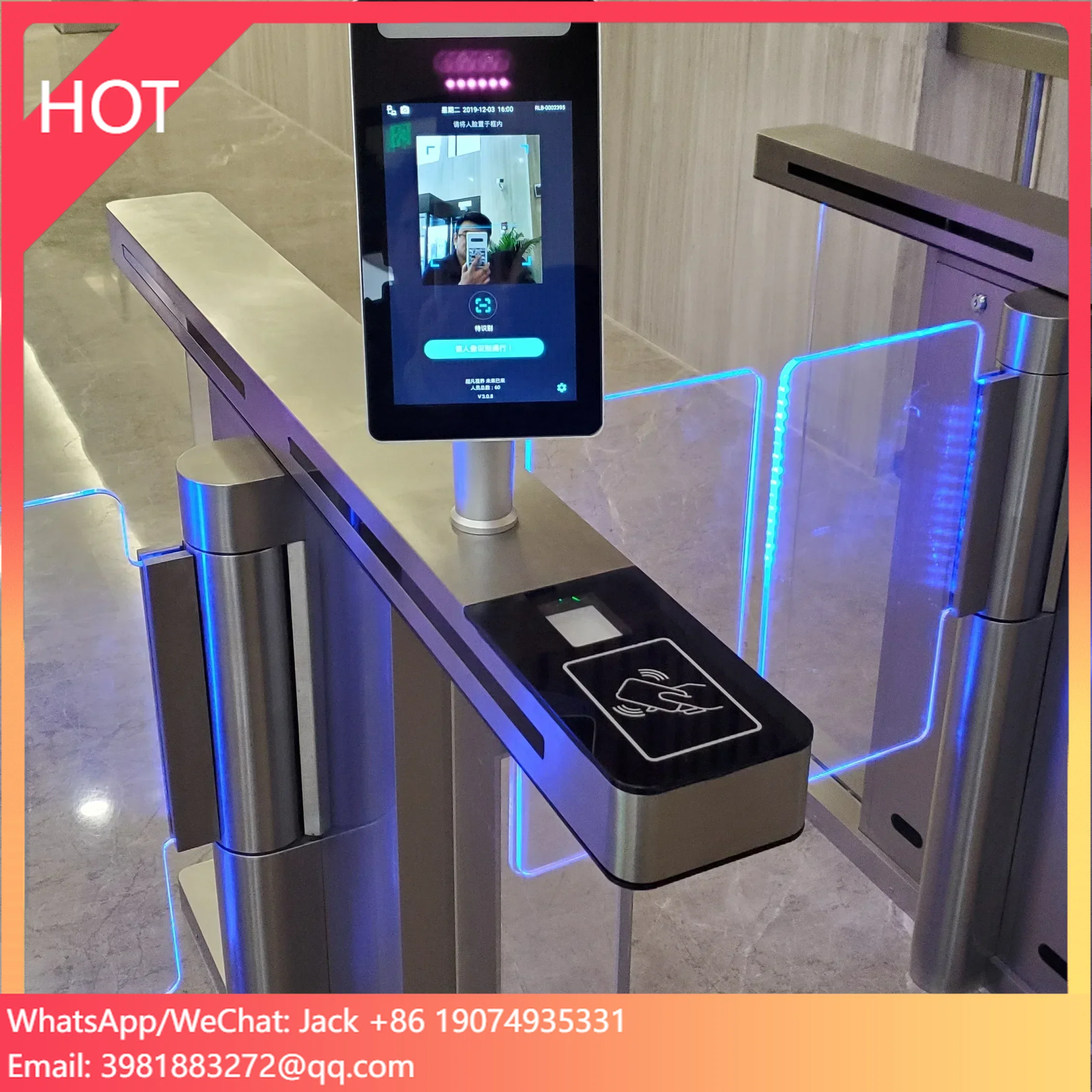 pedestrian access control speed gate security electronic face recognition turnstile barrier