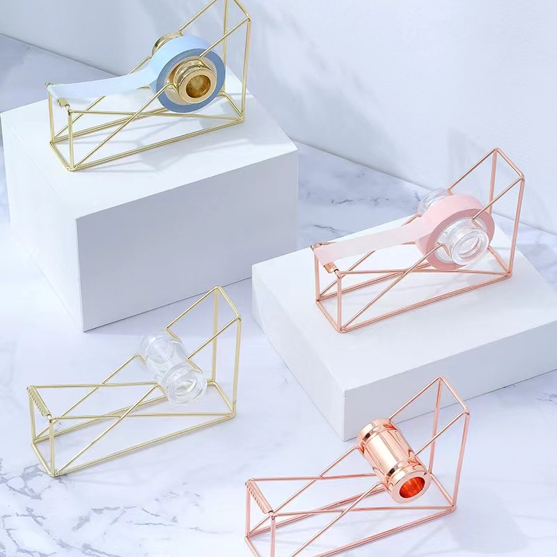 Rose Gold Tape Cutter Washi Tape Storage Organizer Cutter Stationery Office Tape Dispenser Office Supplies