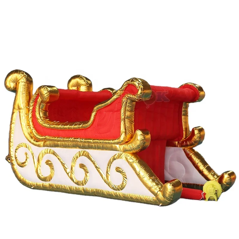 Distributor Inflatable Model Santa Riding On Sleigh With Reindeers Blow Up Bear Tree Gift Christmas Outdoor Decoration