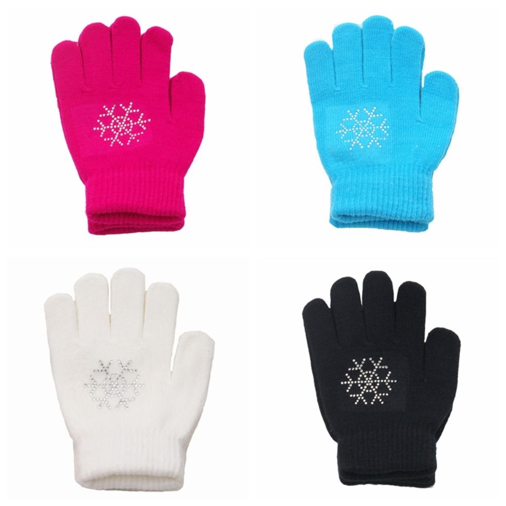Non-Slip Skating Gloves Winter Warm With Gel Figure Skating Gloves Palm Protection Stretch Kids Skating Mittens Ice Sports