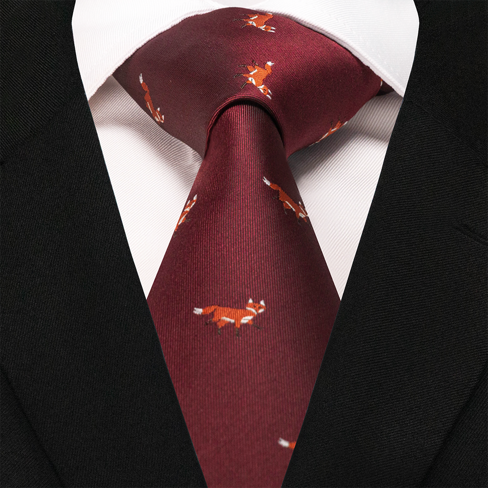 EASTEPIC 8 cm Red Blue Jacquard Ties for Men Men's Necktie Quality Accessory Business Gift Fox Dragon Flamingo Snail Duck Animal