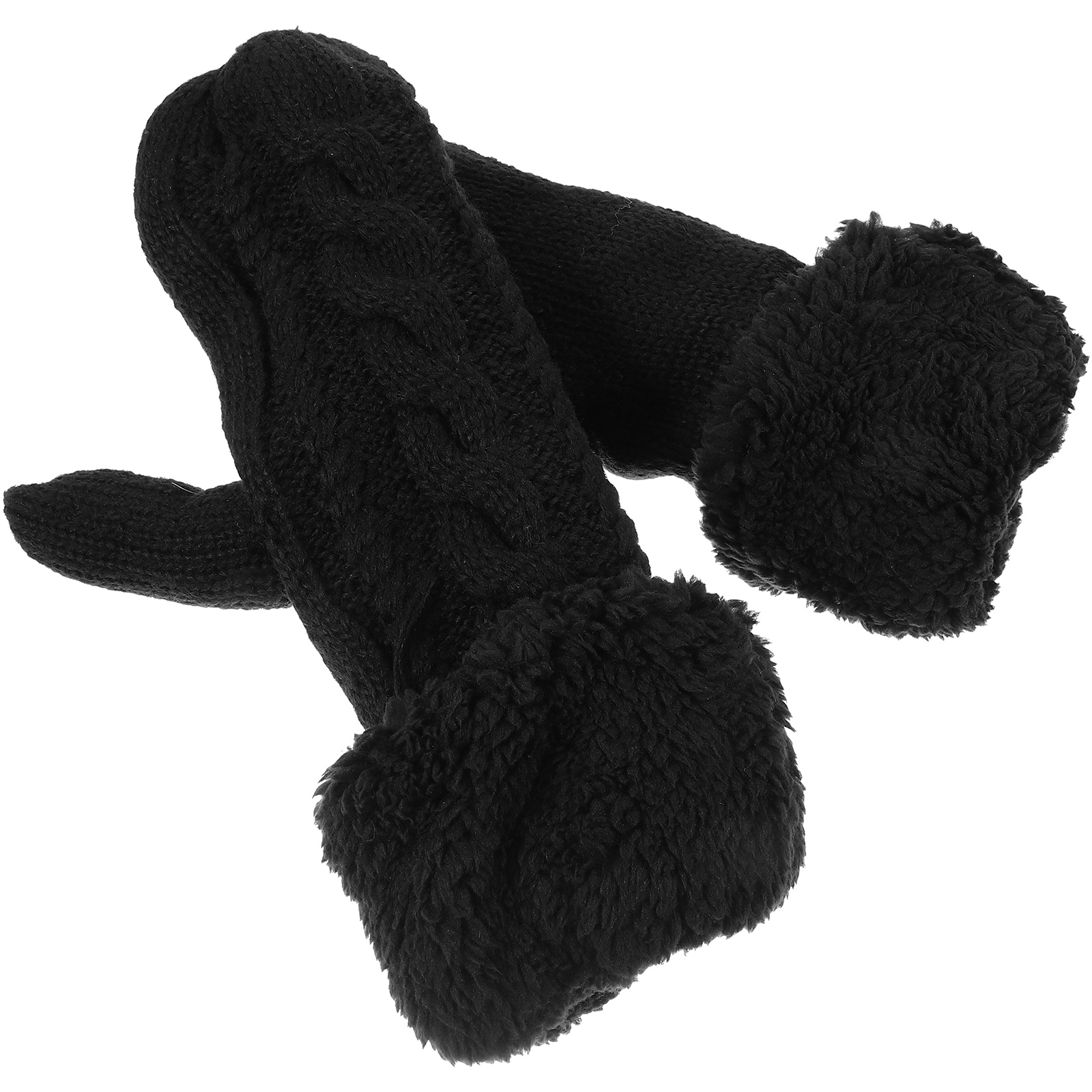 Mittens Windproof Warm Gloves Outdoor Winter for Men Acrylic Thickened Knitted Woman