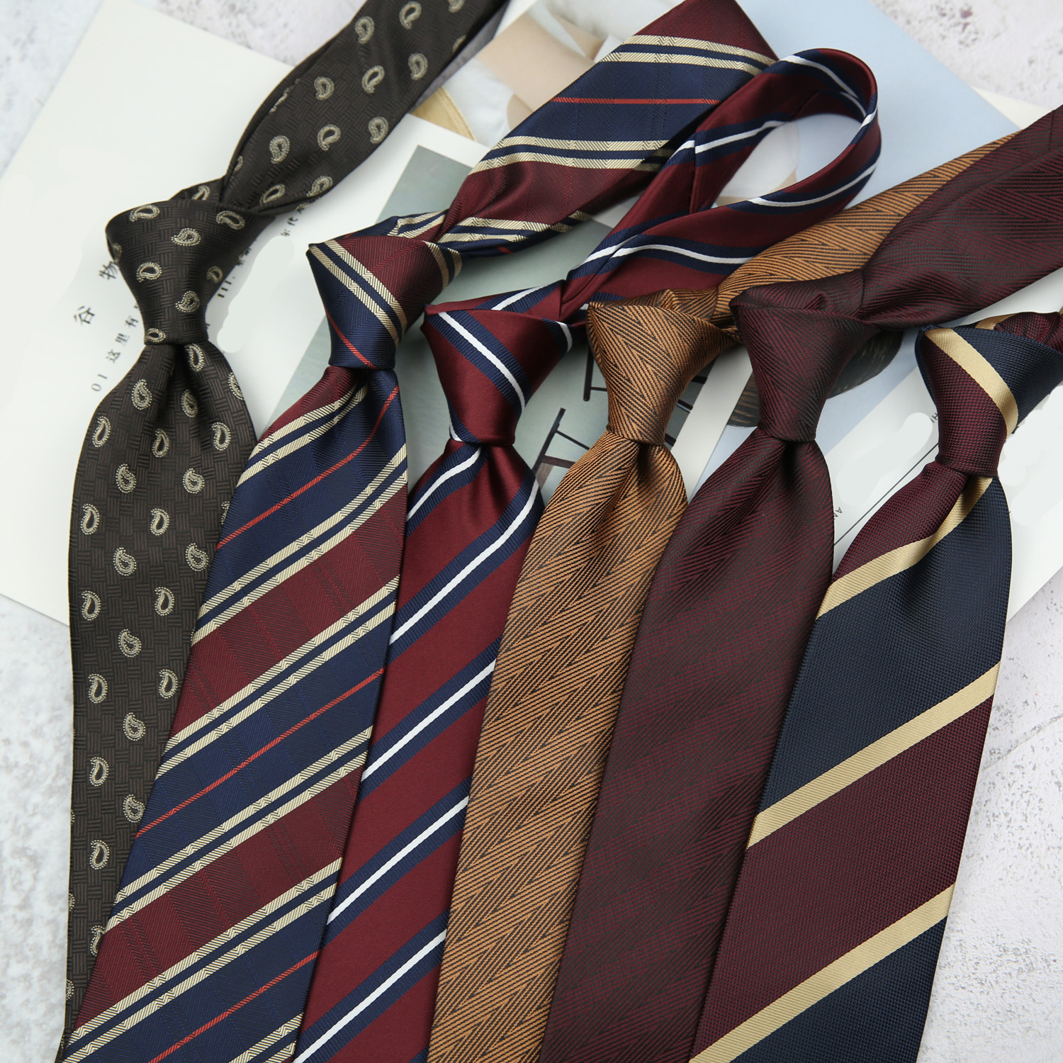 Mens Striped Business Neck Ties for Men Wedding Party Neckties Polyester Gravatas Cravat Corbatas Men Neckwear Ties